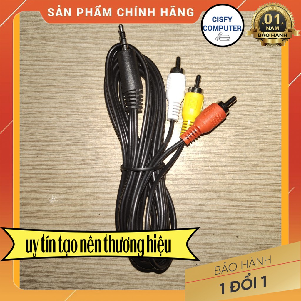 Dây 3.5mm Sang 3 Đầu AV - Sử Dụng Cho Android Box Kết Nối Hình Và Âm Thanh Qua Ngõ Analog (TV CRT)