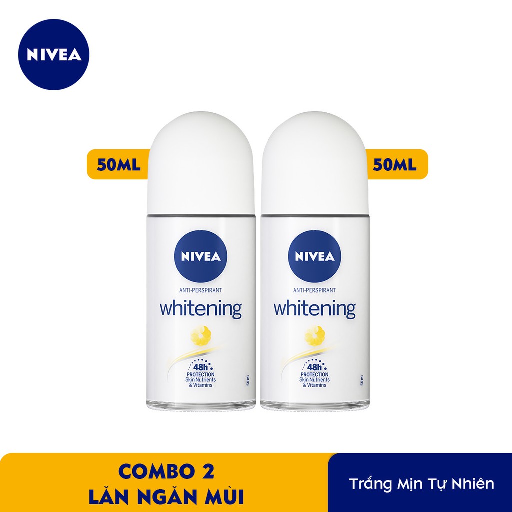 Lăn khử mùi Nivea trắng mịn tự nhiên 50ml( màu vàng)