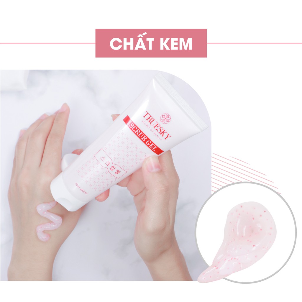 [Tặng Quà 0đ] Gel tẩy tế bào chết da mặt Truesky chiết xuất trà xanh giúp làm sạch da mặt và làm mờ thâm sạm 60ml