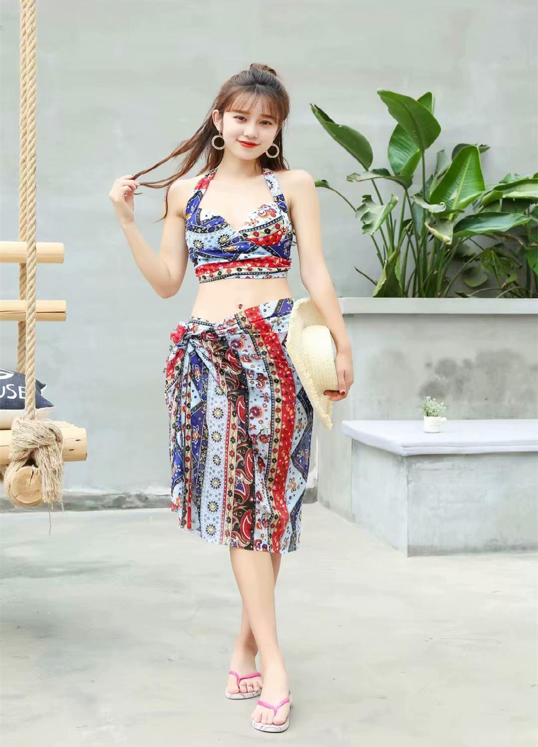 Bộ Bikini Hai Mảnh Họa Tiết Cổ Điển Cho Nữ | BigBuy360 - bigbuy360.vn