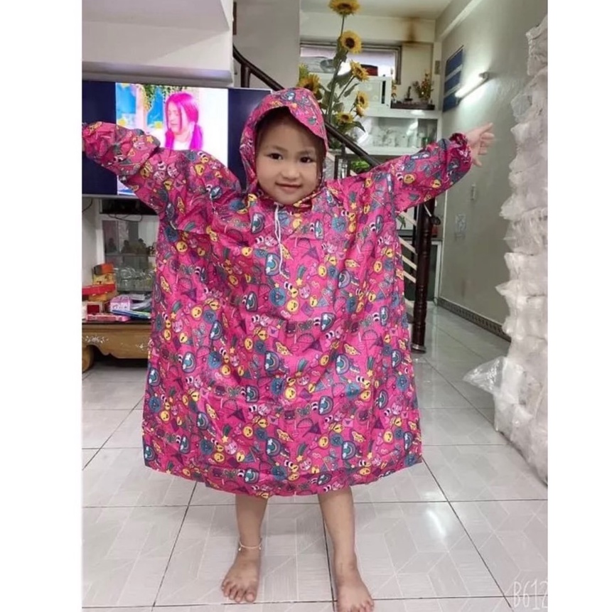 Áo Mưa BÍT TRẺ EM Cho Bé Cao 90- 140cm Vải Dù Không Xẻ Tà Cao Cấp_Caocap