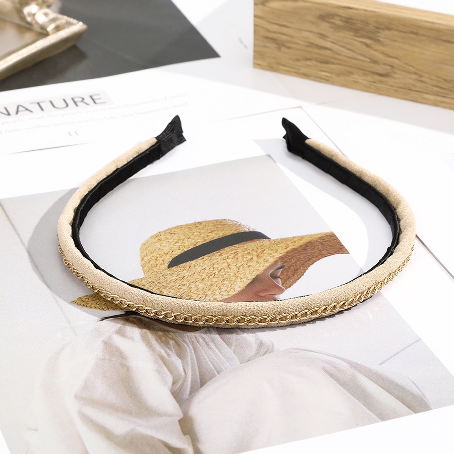 Băng đô vải da lộn phối xích phong cách hàn quốc cho nữ