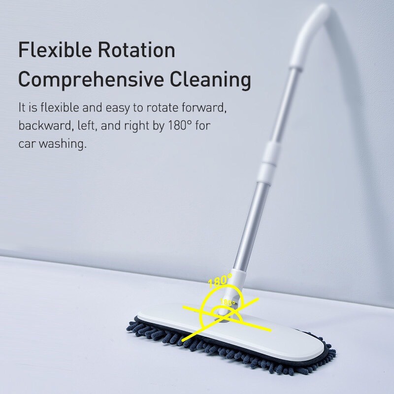 Chổi lau rửa, vệ sinh chuyên dụng cho xe ô tô Baseus Handy Soft Flat Mop ( Microfiber, Washing Brush Tools, Car/ Home Du