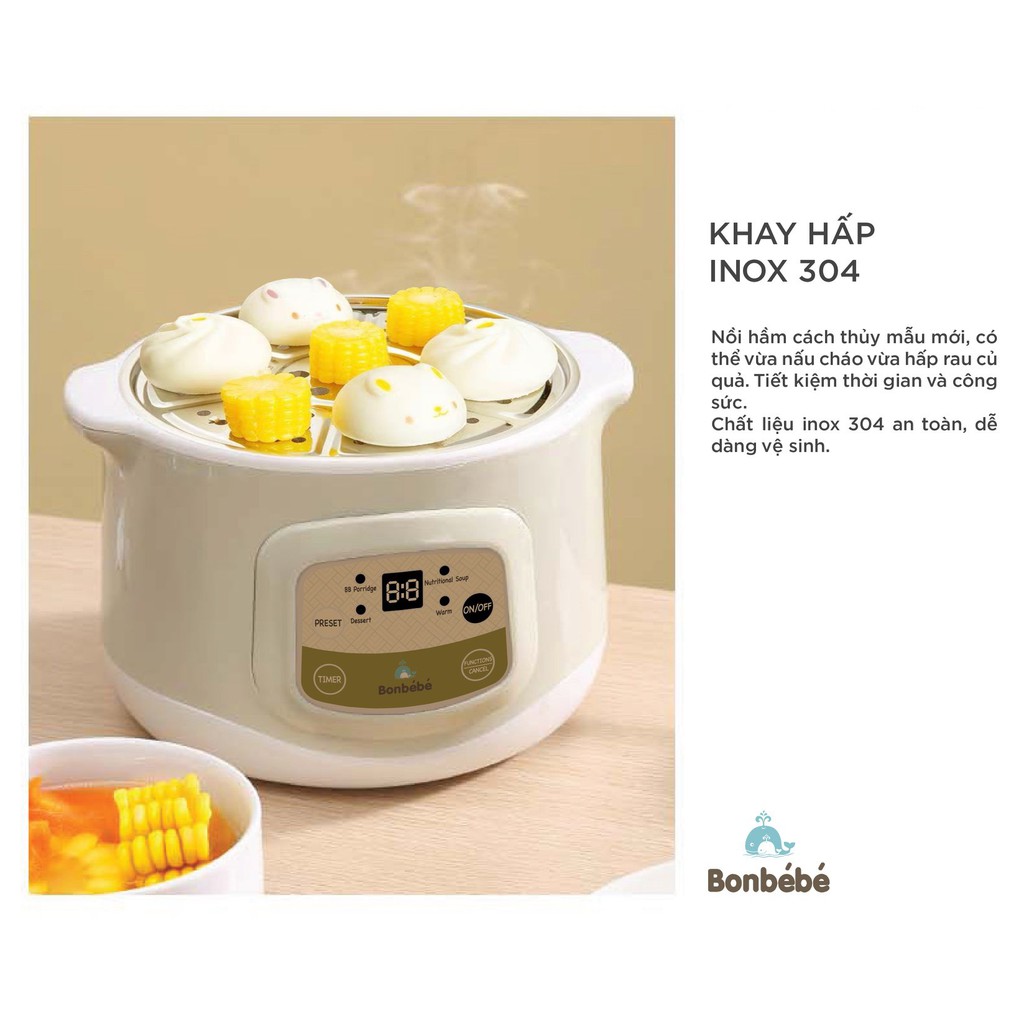 [CHÍNH HÃNG] NỒI HẦM CÁCH THỦY THÔNG MINH 5IN1 BONBEBE BB-31 [ LOVI MART ]