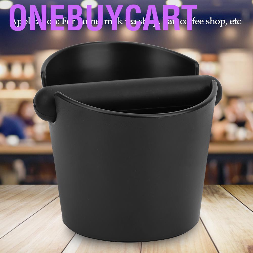 Onebuycart Coffee Knock Box Anti-Slip Slag Grounds Bucket with Rubber Bar Making Accessories