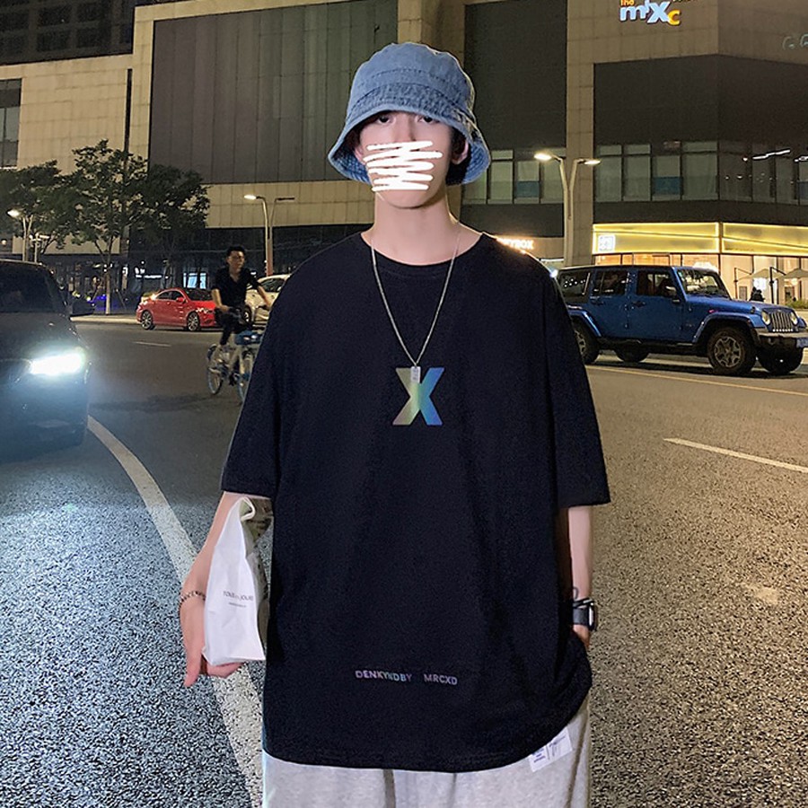 Áo thun Phản Quang Tay Lỡ Unisex Nam Nữ X
