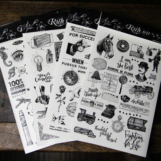 Sticker cạo phong cách Tim Holtz retro
