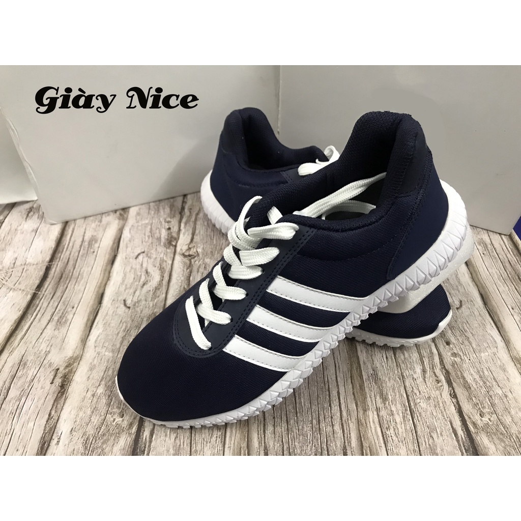 Giày thể thao nam tập gym - chạy bộ - hoạt động thể thao - sneaker nam 3 sọc trắng siêu bền, siêu đẹp