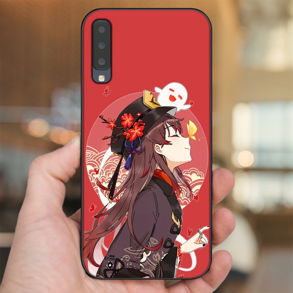 Ốp lưng Samsung A7 2018 viền đen in hình Hutao Genshin Impact