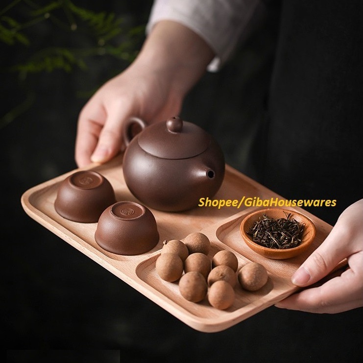 Khay đựng thức ăn 3 ngăn gỗ beech - GIBA