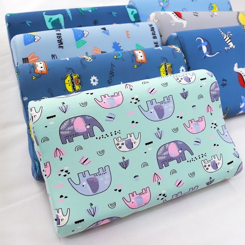 ( Có bán vỏ gối lẻ) Gối cao su non nhà trẻ 40x25 cm