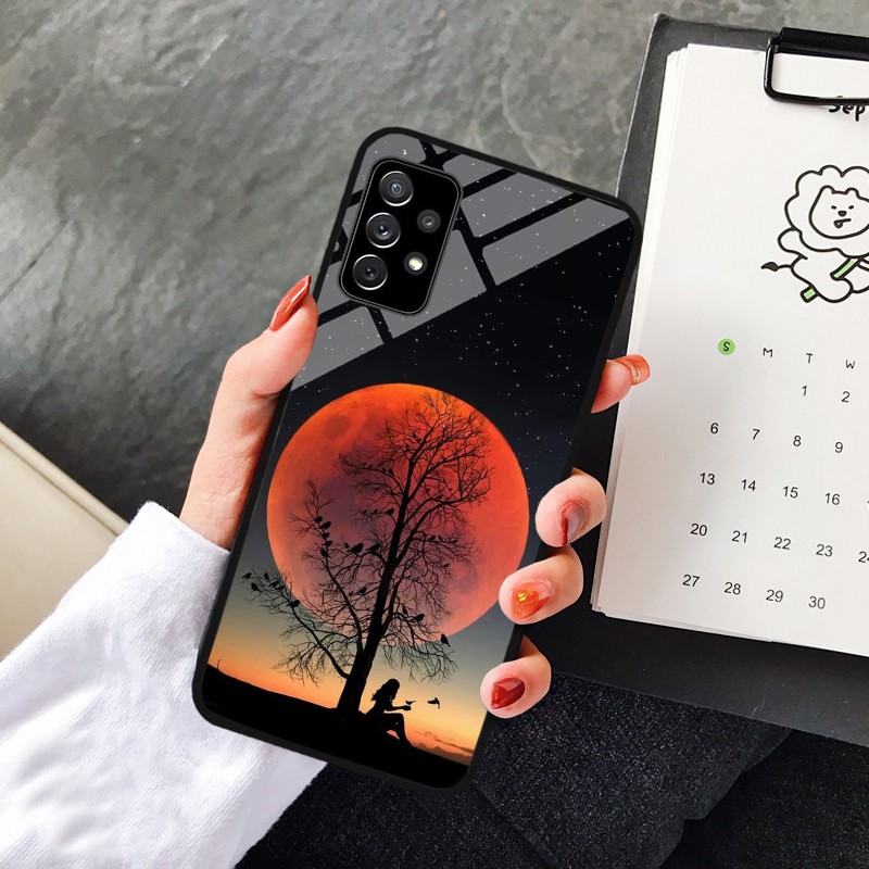 Ốp Samsung Galaxy A12, A32, A52, A72 Lưng kính cường lực cao cấp, Sáng bóng