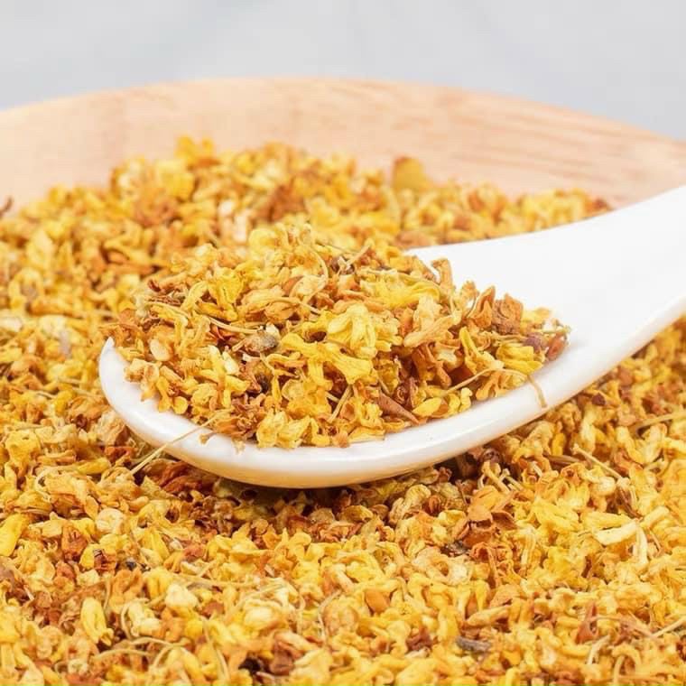 Trà hoa quế 35g pha trà làm bánh có màu vàng rất đẹp thơm ngon thanh mát hương trà đậm đà nồng nàn