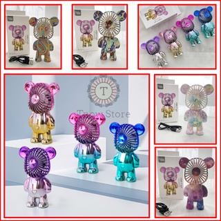 Quạt mini cầm tay 💥FREESHIP💥 quạt tích điện hình gấu Bear brick siêu đẹp