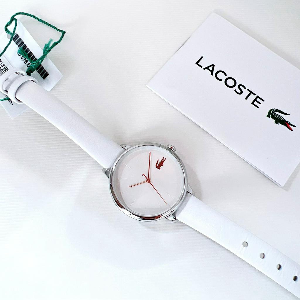 Đồng hồ nữ dây da Set Lacoste White Tone
