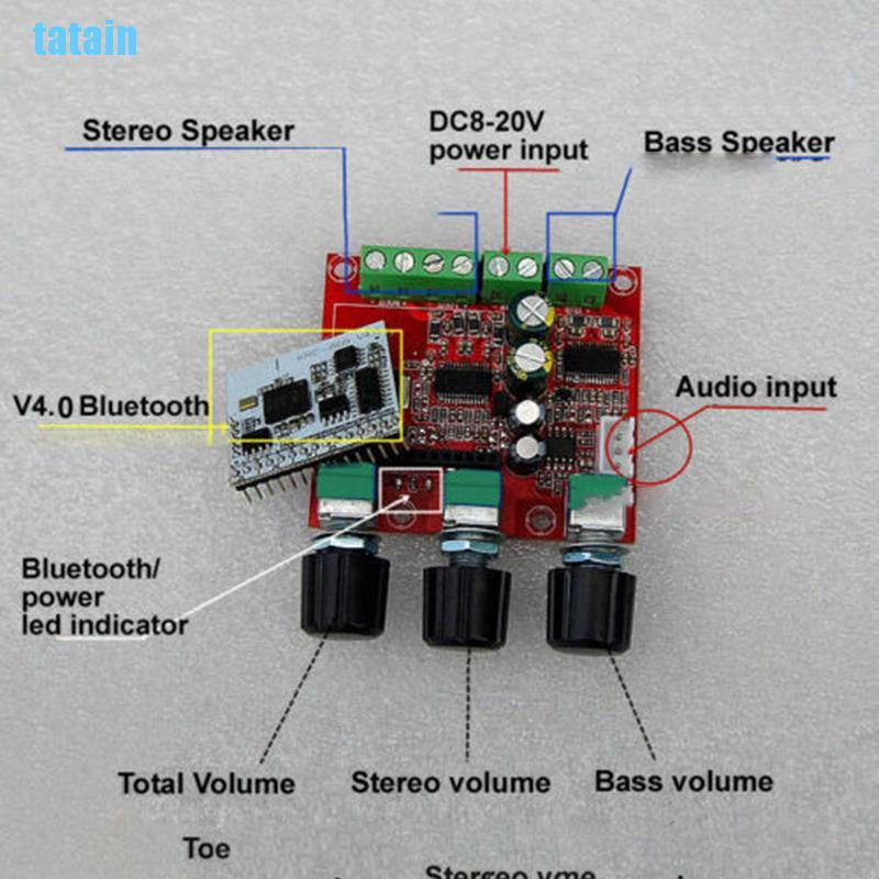 Bảng Mạch Khuếch Đại Công Suất Bluetooth Tpa3110 Class D 30w + 2x15w 2.1 Bass Amp Dc 12-24v Cz