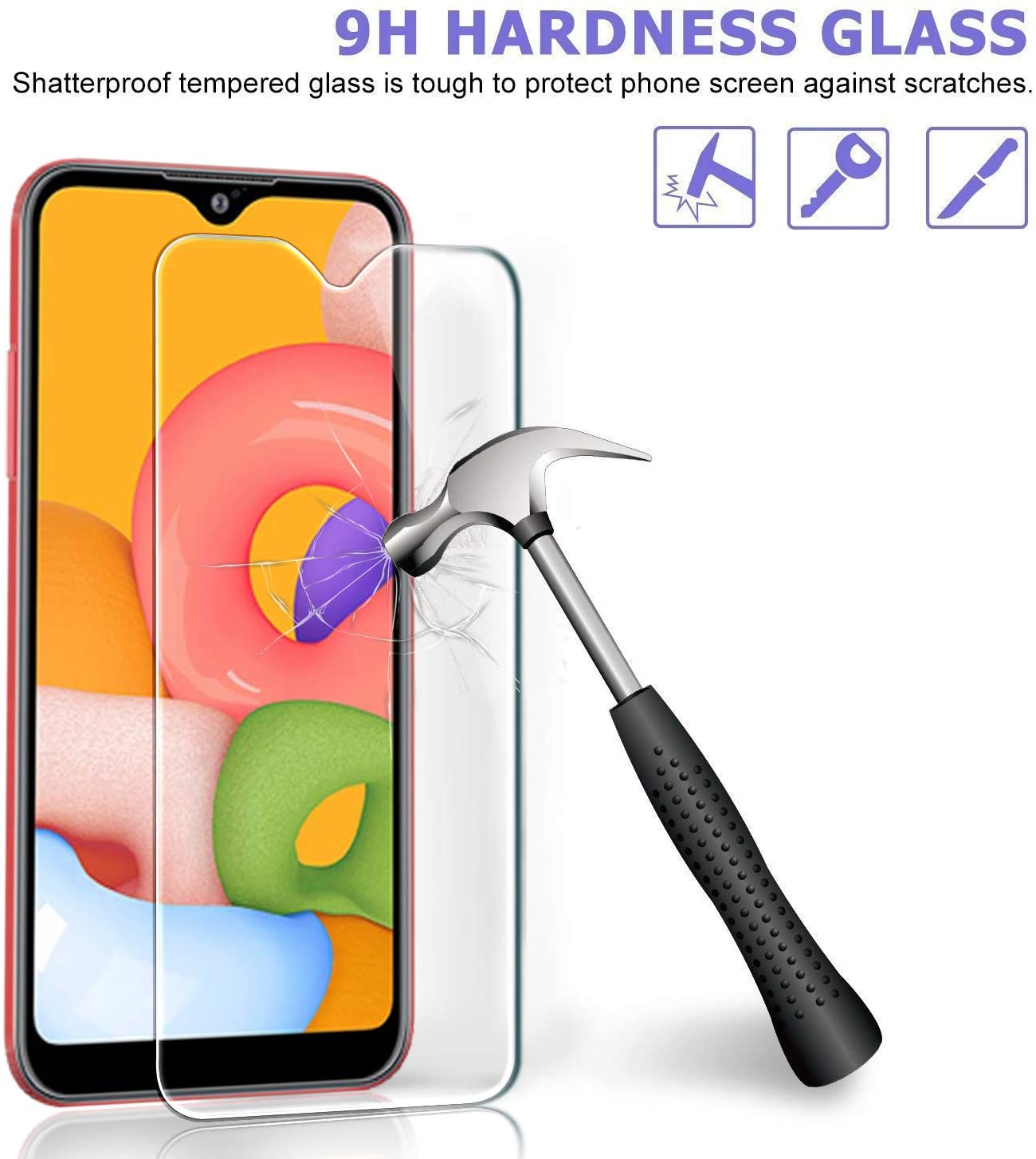 2pcs 9H bảo vệ HD Tempered Glass Đối với Samsung Galaxy A01 A10e A20e A10 A20 A30 A40 A50 A60 A70 A80 A51 A71 Thuyết minh số 5 3 3 2 S7 S6 S5 s4 s3 s2 kính cường lực bìa phim