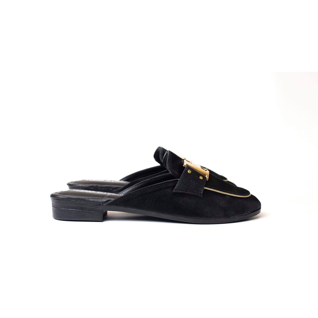 GIÀY SLIPPER NỮ DA NHĂN HELA BLACK SPM020B