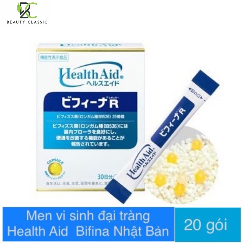 Men vi sinh BIFINA R Health Aid hỗ trợ tiêu hóa của Nhật Bản (Hộp 20 gói)