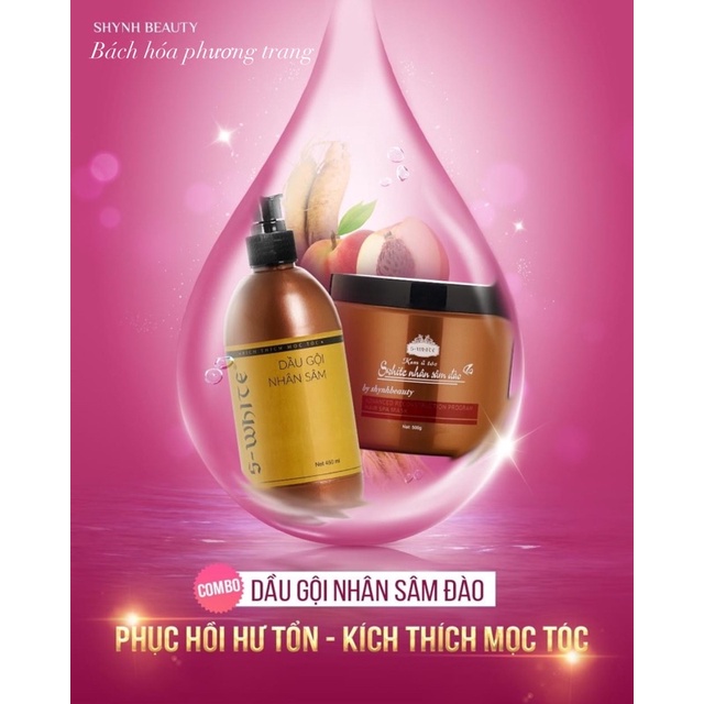 Combo ủ gội nhân sâm đào Swhite (Hạn sử dụng mới 2025)