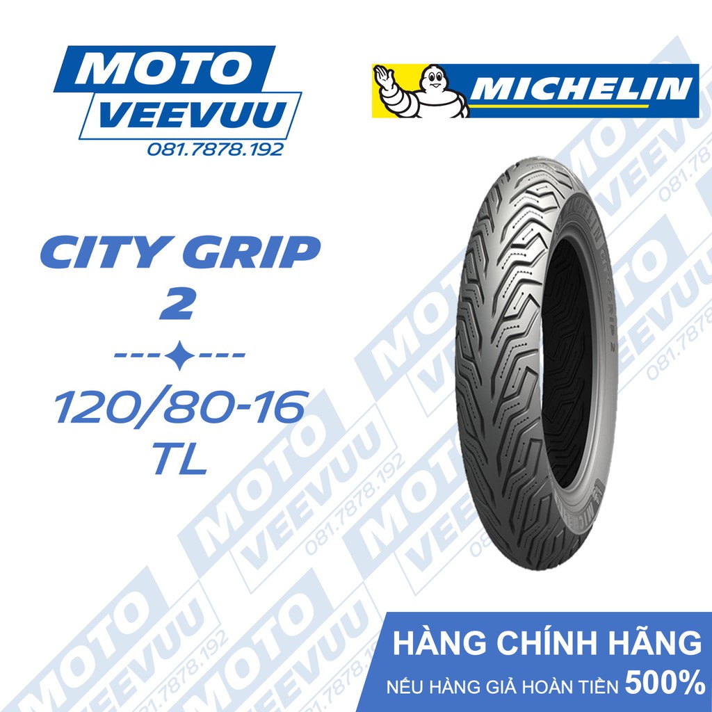 Lốp Michelin 120/80-16 TL/TT City Grip 2 (Lốp không ruột)