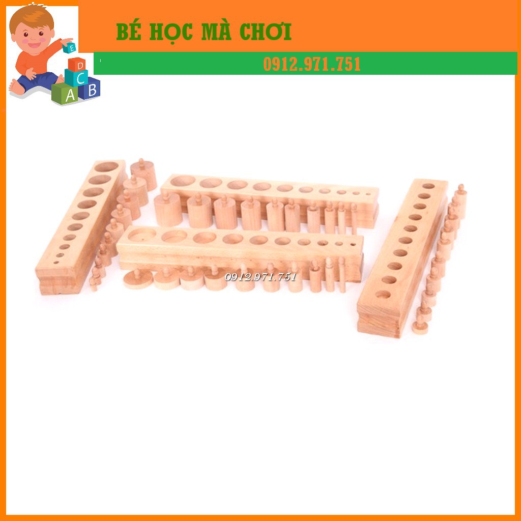 Bộ núm trụ Montessori - bản trường học