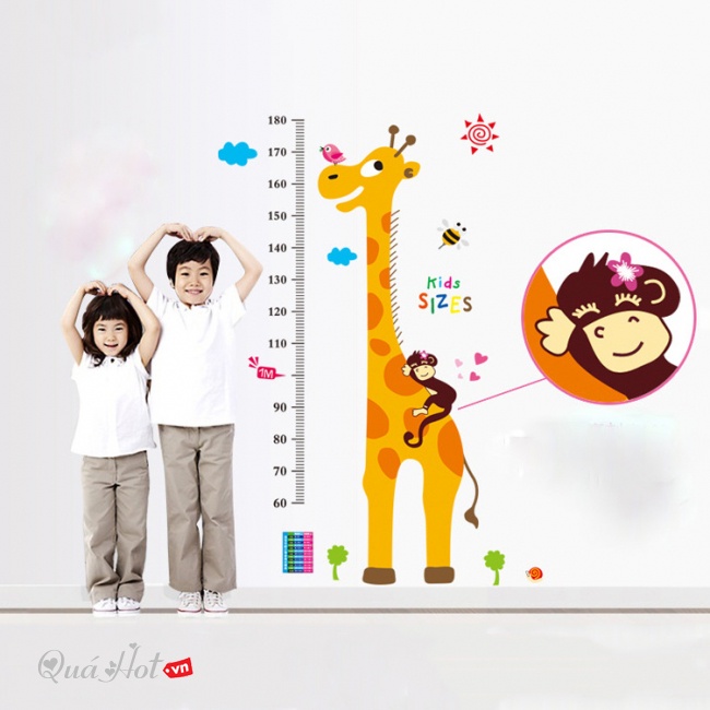 Decal Thước đo chiều cao cho bé
