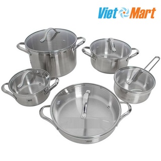 Bộ nồi chảo ELO Belle 5 chiếc Inox 304 của Đức dùng cho bếp từ