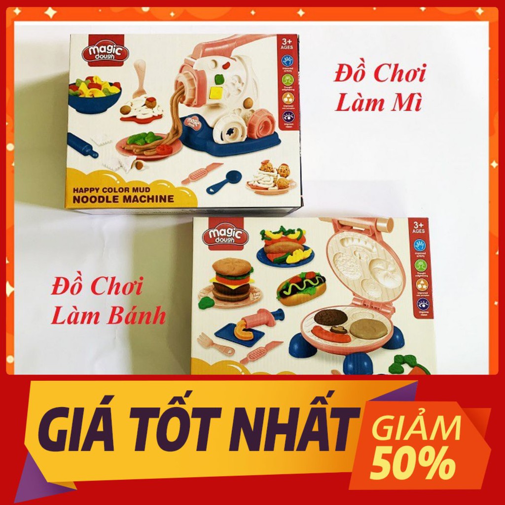 Đồ Chơi Đất Nặn Làm Mì, Làm Bánh, Làm Kem Nhiều Chi Tiết Cho Bé Chơi Đồ Hàng, Giúp Phát Triển Trí Não