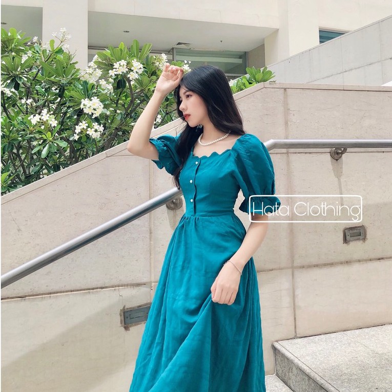 Đầm Maxi Phối Nút Xinh Xắn