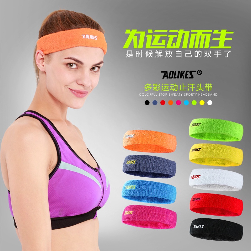 Băng Đô, Băng Trán Thể Thao Tập Gym Thể Hình Chạy Bộ Tennis Thấm Mồ Hôi Headband Aolikes AL2108