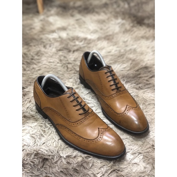 [TonaShoe] [Giày 2hand] [Size 41] Giày Tây Kiểu Dáng Wingtips Màu Nâu Sang Trọng