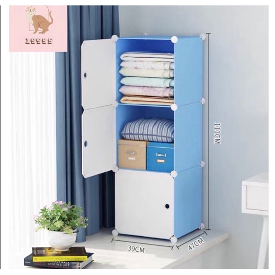 TỦ NHỰA LẮP GHÉP 3 Ô SÂU 47 ĐỰNG QUẦN ÁO VẬT DỤNG CÁ NHÂN