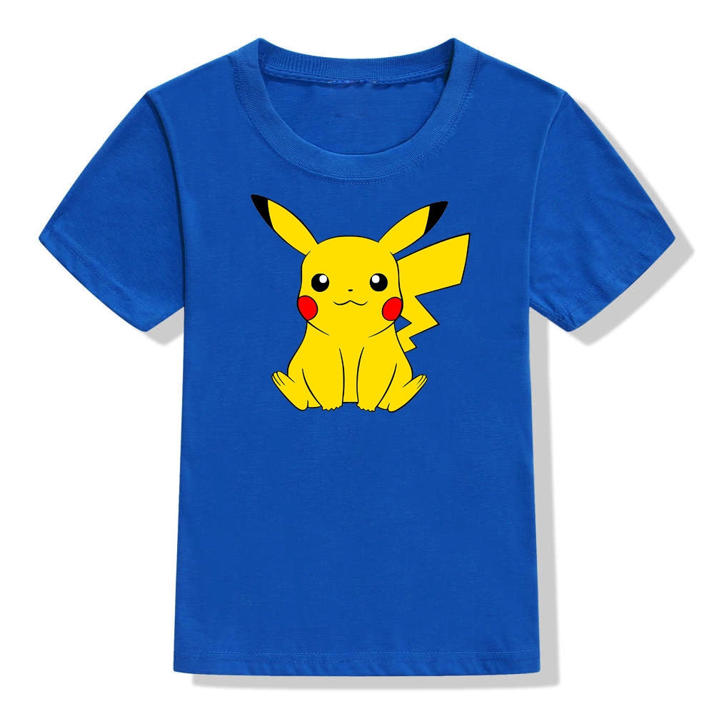 Áo Thun Tay Ngắn In Hình pikachu Dễ Thương Thời Trang Mùa Hè Cho Bé Trai Và Gái