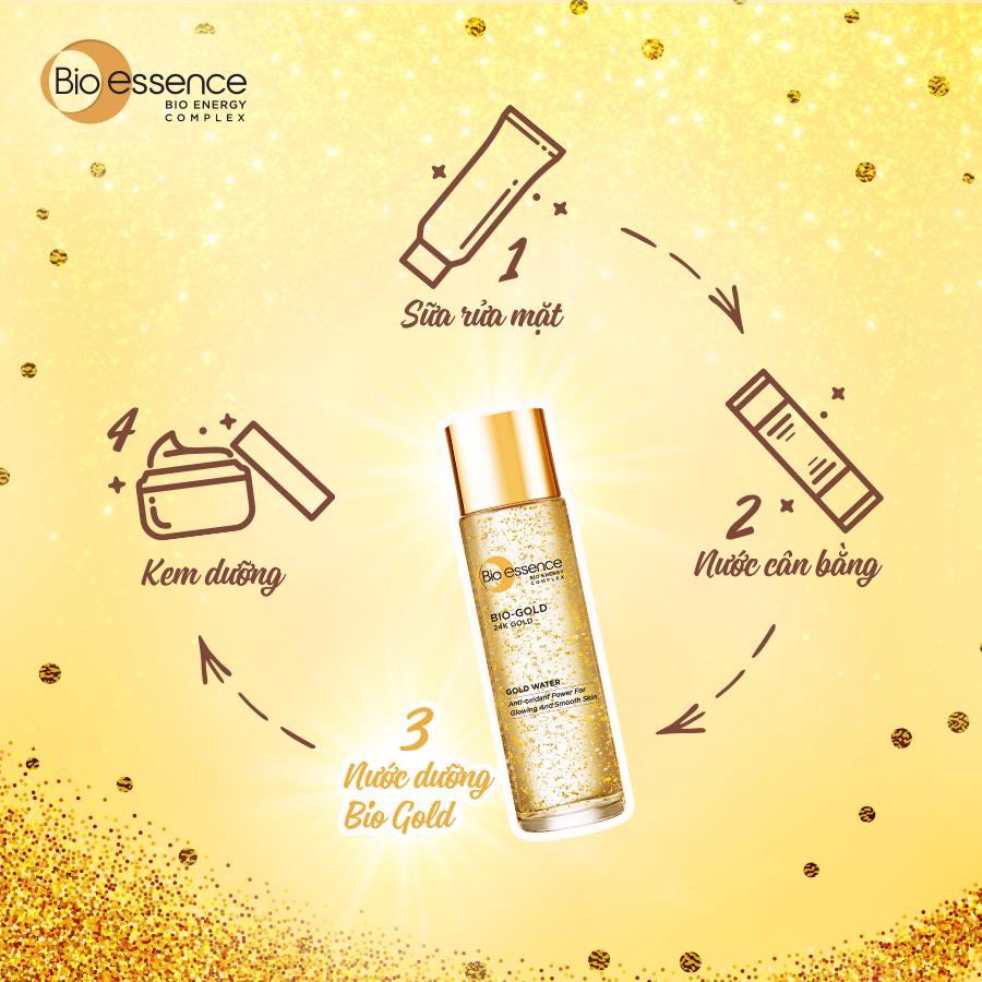 Nước dưỡng da Bio-essence Bio-Gold ngăn ngừa dấu hiệu lão hóa chiết xuất vàng sinh học 24K 30ml/chai