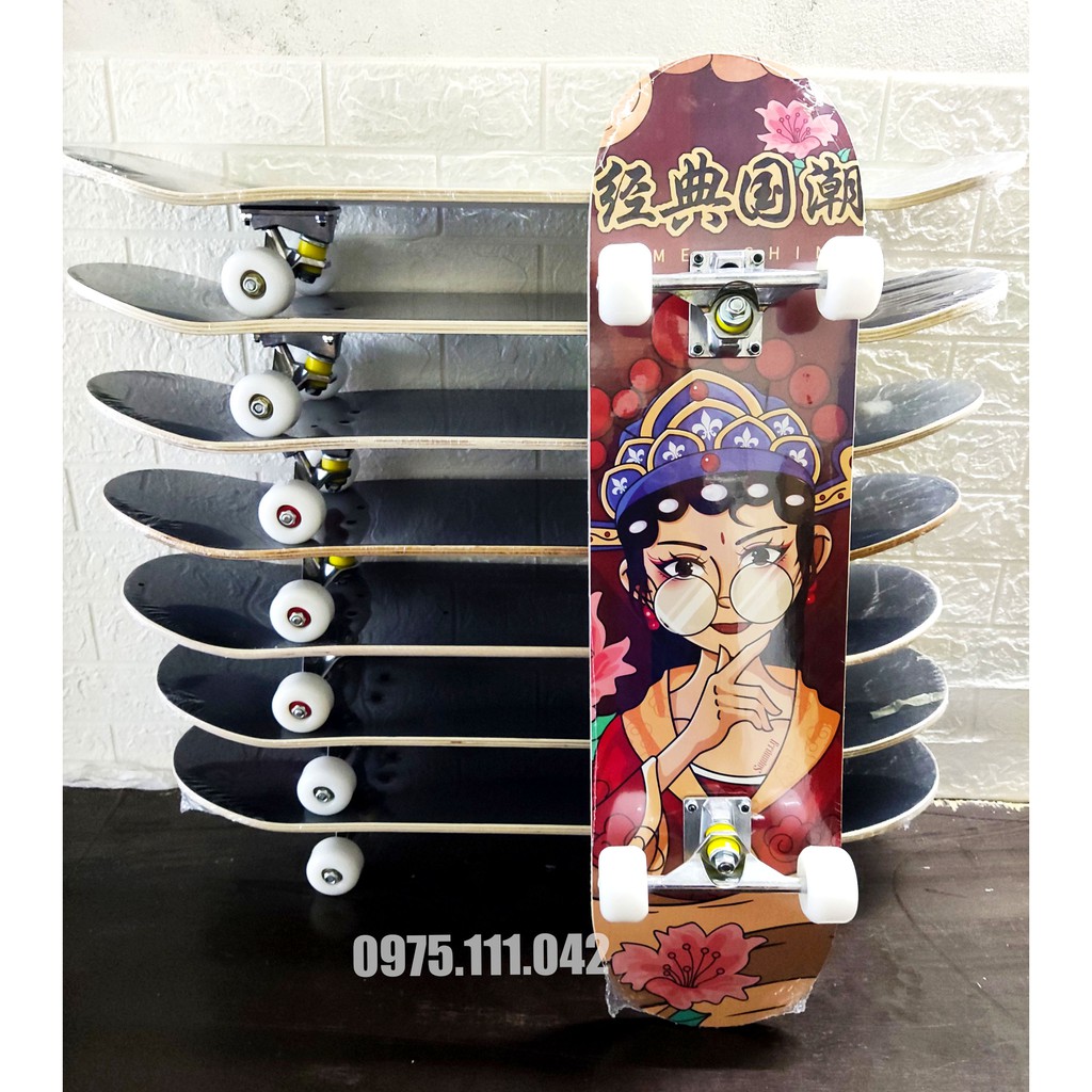 Ván Trượt Thể Thao Skateboard Mặt Nhám Cao Cấp Gỗ Phong Ép 7 Lớp