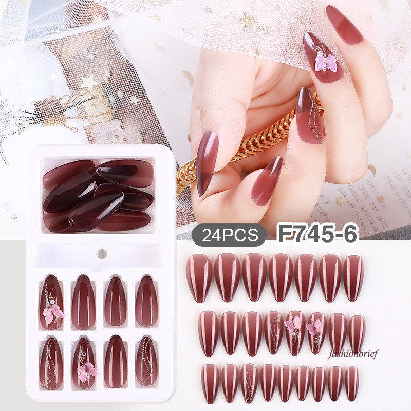 Set 24 Móng Tay Giả Thời Trang Cho Nữ