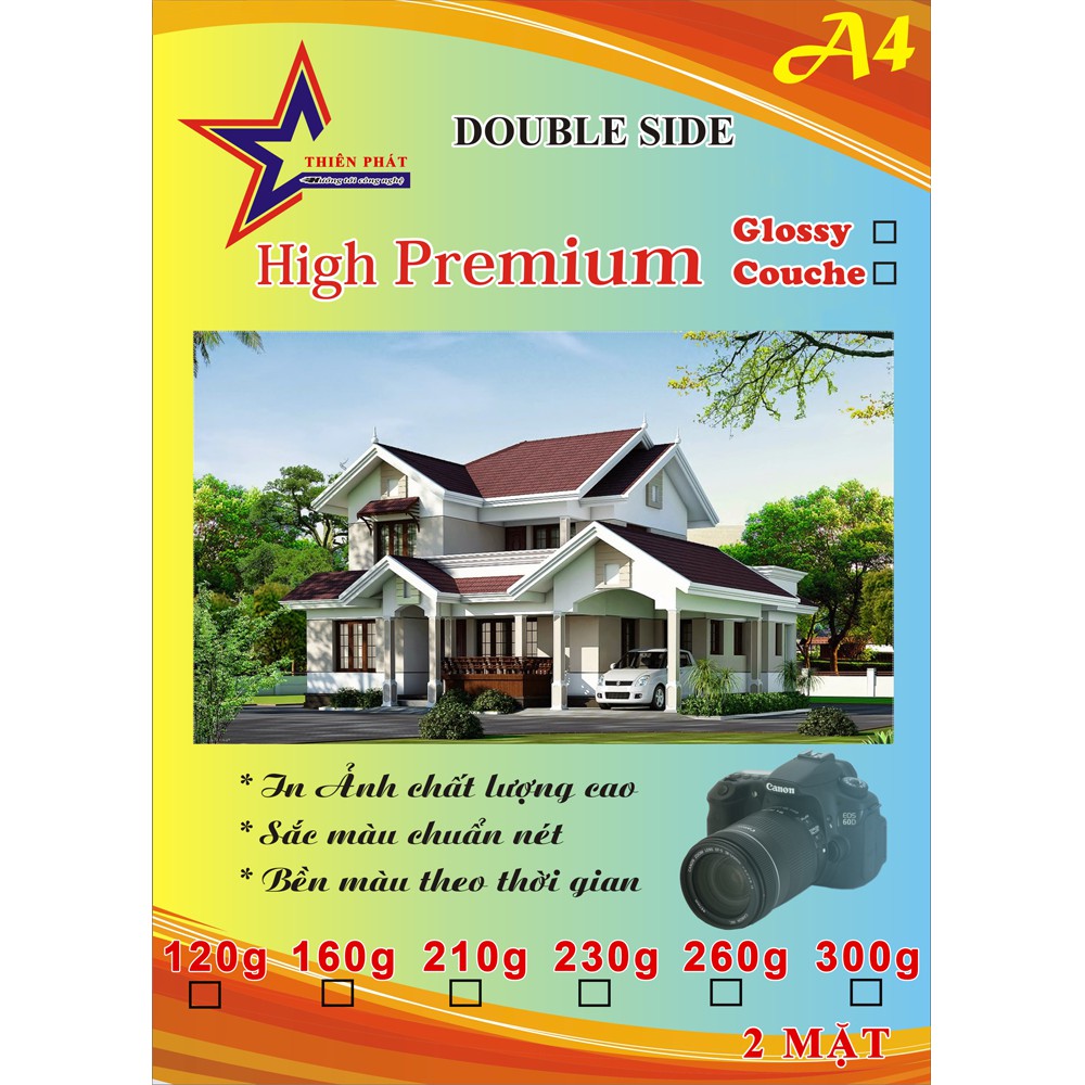GIẤY IN CHUYÊN DỤNG GLOSSY 2 MẶT A4 ĐỊNH LƯỢNG 120GSM / 140GSM / 160GSM / 210GSM / 230GSM / 260GSM /