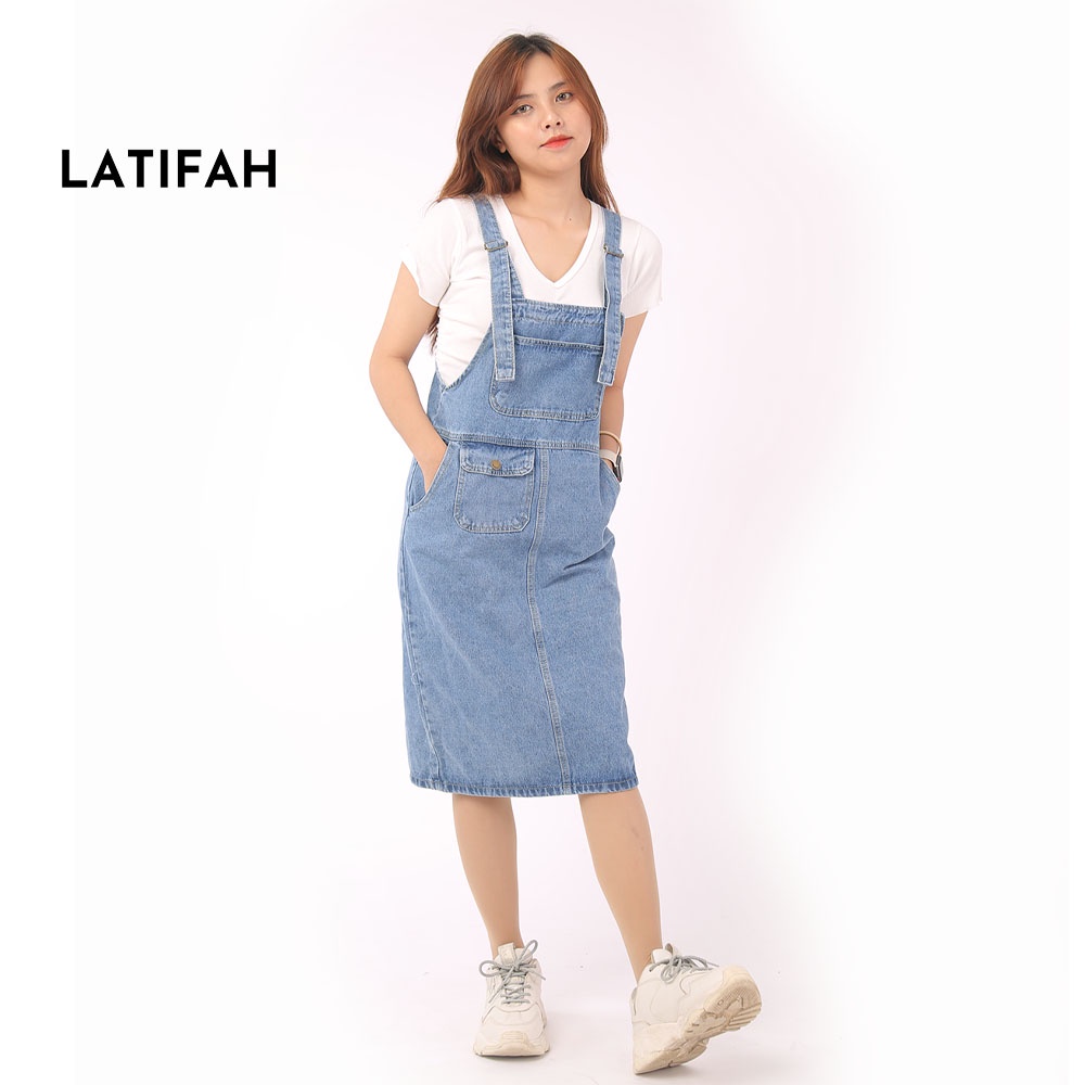 Yếm váy jean LATIFAH form dài có nắp YJ011 phong cách hàn quốc