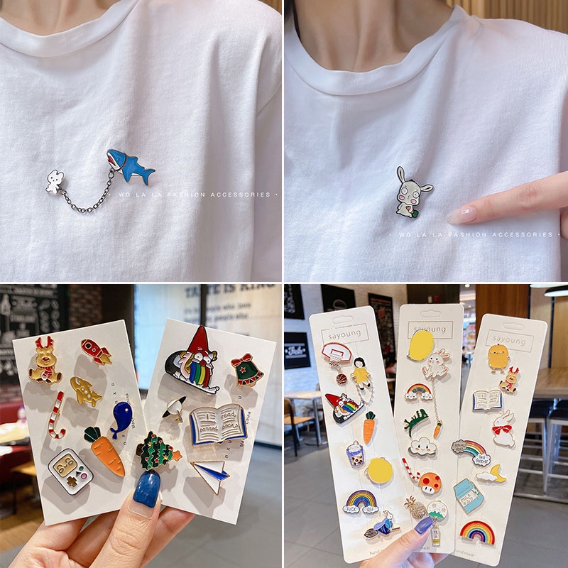 Ghim cài áo thiết kế kiểu dáng hoạt hình phong cách Nhật Bản hợp thời trang