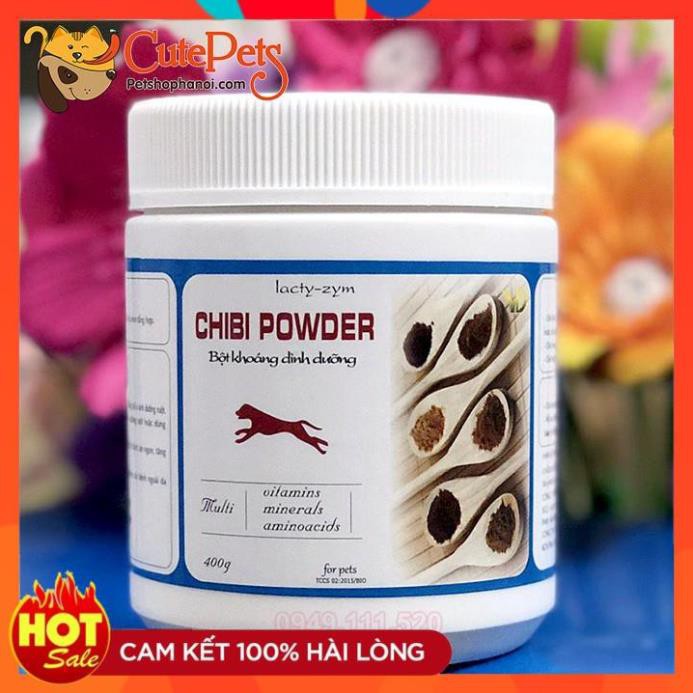 Bột khoáng dinh dưỡng Chibi Powder 400g Hỗ trợ tăng tiêu hóa, tăng hấp thu, tăng cơ vận động cho chó - CutePets