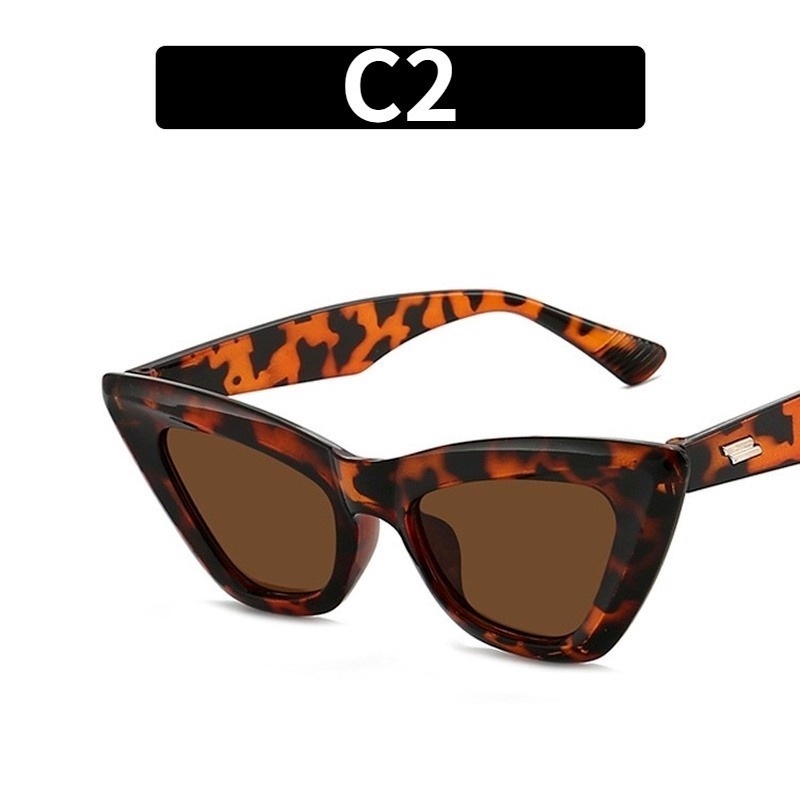 Kính Mát Mắt Mèo Gọng Nhỏ Chống Tia UV Thời Trang Retro Cho Nữ