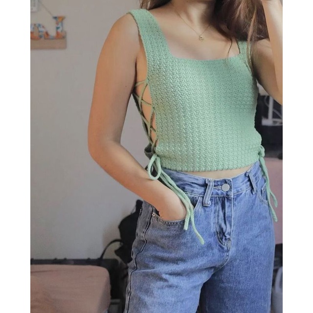 Áo đan dây hông Side Tie Knit Top