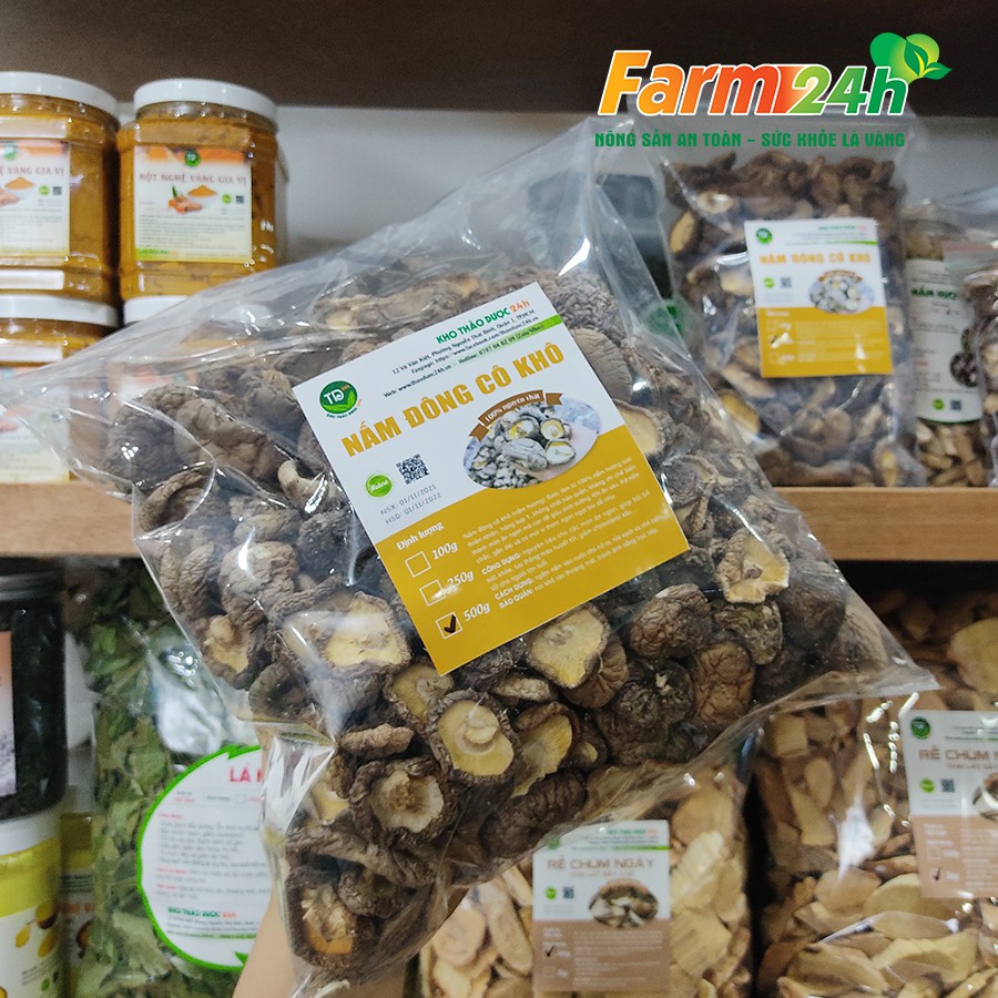 [500 g] Nấm Đông Cô khô, nấm to ngọt dày loại 1, hàng công ty I Farm24h