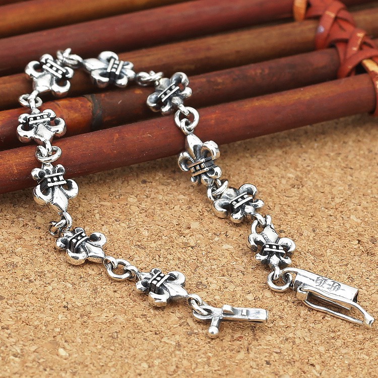 Lắc tay bạc thái H.A.S Chrome Heart 17cm - LT0120