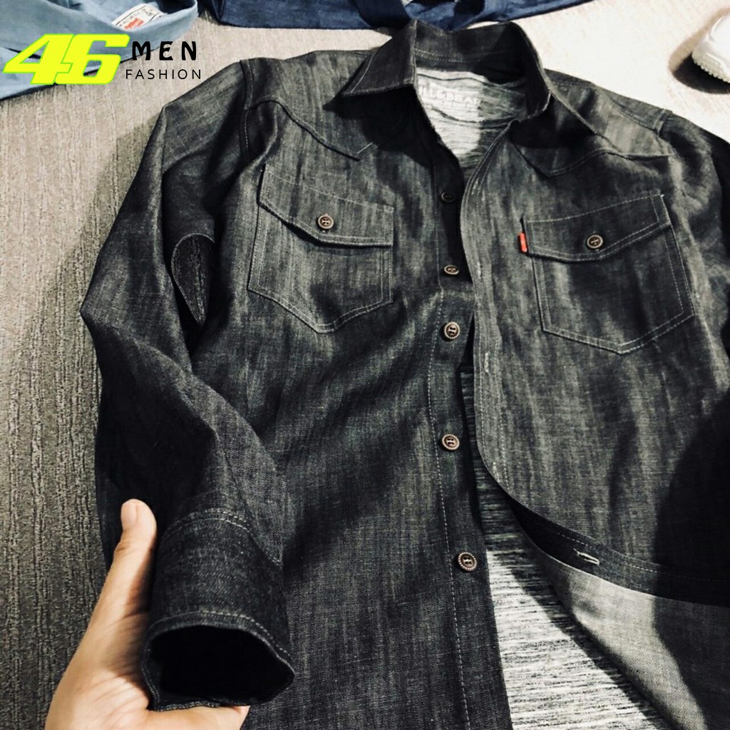 Áo sơ mi jean denim phối túi thời trang 2021 MFM682