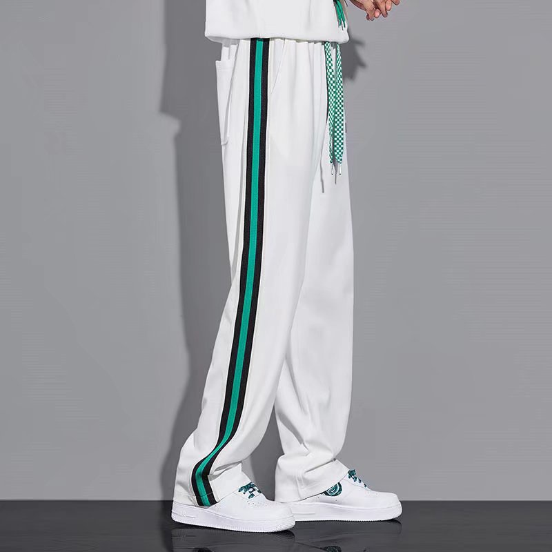 Quần Dài Dáng Suông Rộng Họa Tiết Kẻ Sọc 3 Sọc Đơn Giản Thời Trang quần ống suông Unisex Phong Cách Hàn Quốc quần ống rộng