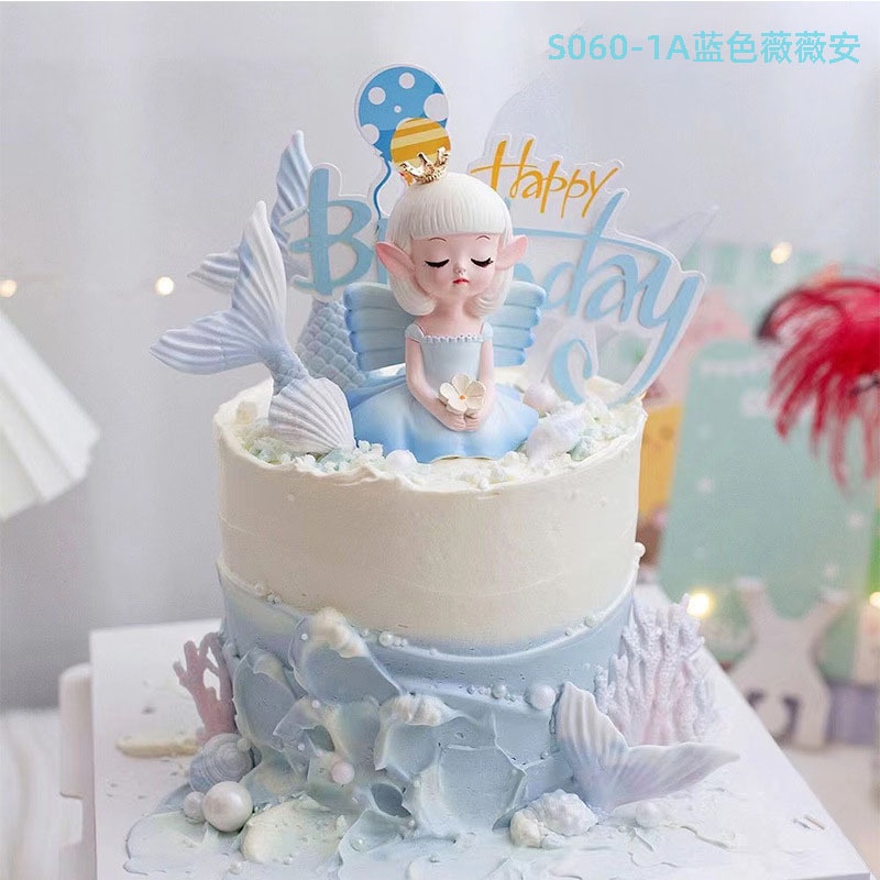 [Hàng Có Sẵn Để Giao Hàng] Logo Công Chúa Elf Trang Trí Bánh Kem Sinh Nhật Dễ Thương