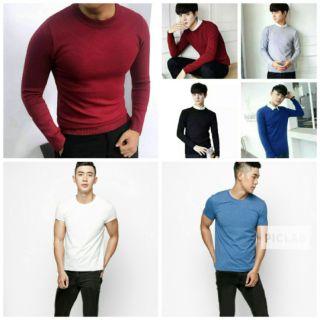 COMBO ÁO LEN CỔ LỌ Or TRÒN KÈM ÁO THUN NAM CỔ TRÒN