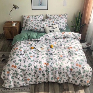 Bộ Chăn Ga Gối Cotton Poly Hoa Xanh